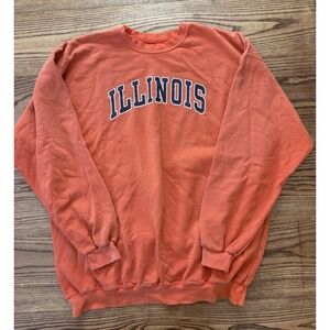 Vintage 90s Ilinois University Spell Out Lightweight Crewneck Sweatshirt Size XL